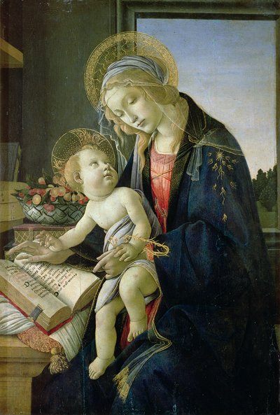 本のマドンナ（テンペラと木製パネルの油）c。 1480-81 作： Sandro Botticelli