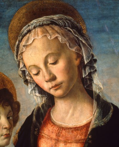 マリアと子供、ヨハネスクナベンと二人の天使 作： Sandro Botticelli