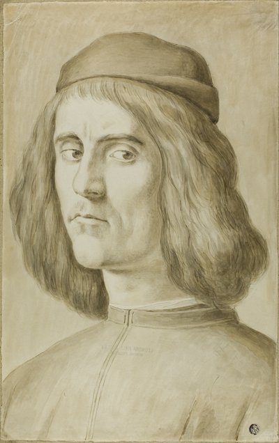 若い男の肖像胸像 作： Sandro Botticelli