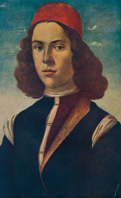 若いフィレンツェの貴族の肖像、15世紀、1907年 作： Sandro Botticelli