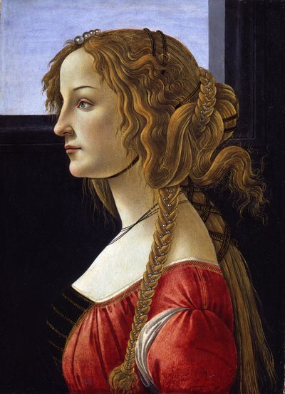 若い女性の横顔の肖像Simonetta Vespucci、ca 1476 作： Sandro Botticelli