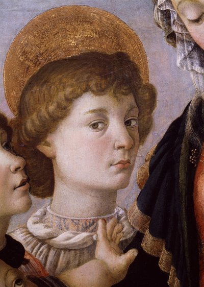 聖母子の聖ヨハネ（木のテンペラ） 作： Sandro Botticelli
