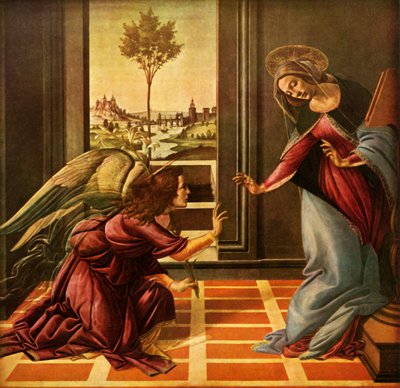 チェステッロ受胎告知、1489、1937。 作： Sandro Botticelli