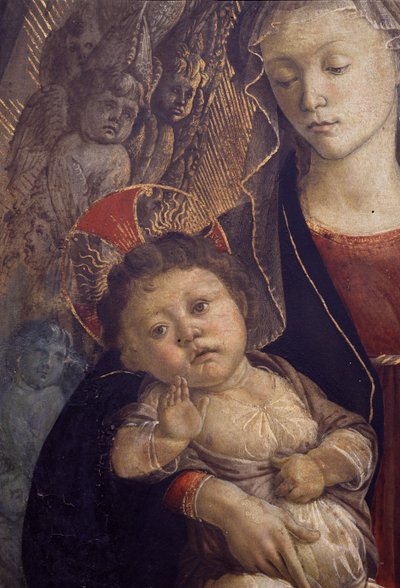 栄光のマドンナと子、子の詳細、85673のパネル詳細に1468テンペラ 作： Sandro Botticelli