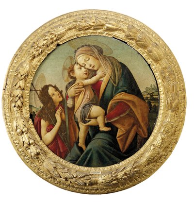 バプテストの若い聖ヨハネとのマドンナと子供 作： Sandro Botticelli