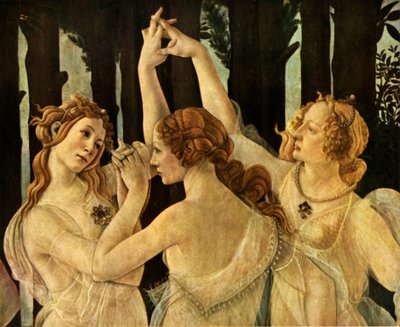 三美神、Primavera、c1478、1937からの詳細。 作： Sandro Botticelli