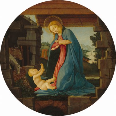 子供を崇拝する聖母 作： Sandro Botticelli