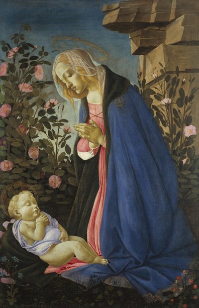 眠るキリストの子を慕う聖母 作： Sandro Botticelli