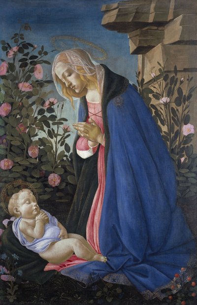 眠るキリストの子を慕う聖母 作： Sandro Botticelli