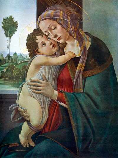 聖母子、c1475-1500、1912。 作： Sandro Botticelli