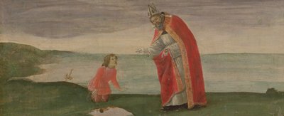 聖バルナバの祭壇画からの聖アウグスティヌスの幻影、1488年頃（パネル上のテンペラ） 作： Sandro Botticelli