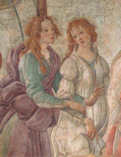 少女に贈り物を提供するヴィーナスとグレイセス、1480–83、 作： Sandro Botticelli