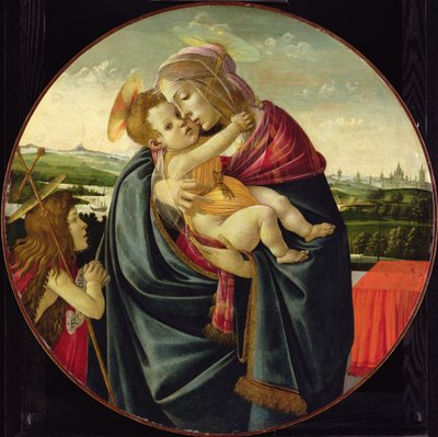聖母子と洗礼者聖ヨハネ、1490年頃 作： Sandro Botticelli