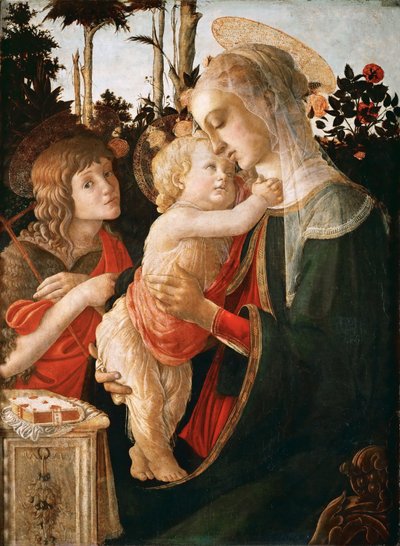 聖ヨハネと洗礼者を持つマドンナと子供 作： Sandro Botticelli and workshop