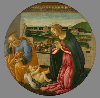 子供の礼拝、1500年頃（パネル上のテンペラ） 作： Sandro and workshop Botticelli