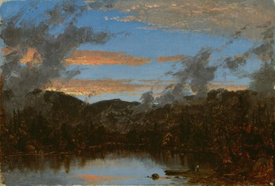 キャッツキルの日没時に上昇する霧、1861年頃（キャンバスに油彩） 作： Sanford Robinson Gifford