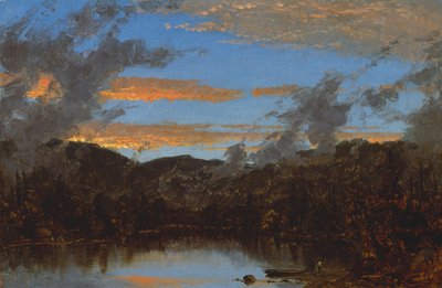 キャッツキルの日没時に上昇する霧、c。 1861年。 作： Sanford Robinson Gifford