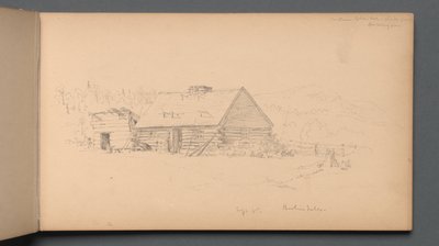 スケッチブック14ページ："ベルリン陥落 9月2日" 作： Sanford Robinson Gifford