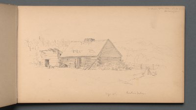 スケッチブック、ページ14：ベルリンの滝、1859年9月2日。 作： Sanford Robinson Gifford