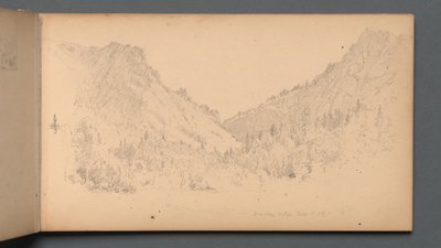 スケッチブック、18ページ：Dixville Notch、9月4日、89、1859。 作： Sanford Robinson Gifford