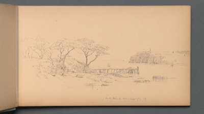 スケッチブック、20ページ："59年9月7日、ミシガン州ピークス島" 作： Sanford Robinson Gifford