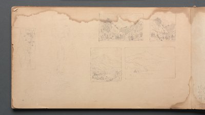 スケッチブック 39ページメイン・ランドスケープ・ヴィニテス 作： Sanford Robinson Gifford