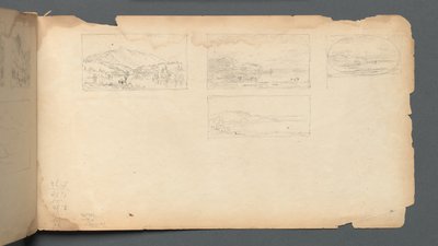 スケッチブック、40ページメインの風景 作： Sanford Robinson Gifford