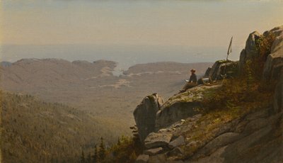 メイン州マウント デザートでスケッチするアーティスト 作： Sanford Robinson Gifford