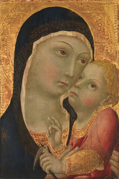 マドンナと子供、1450年頃。 作： Sano di Pietro