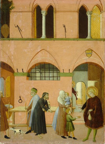 貧しい人々に富を分配する聖アントニオ、c。 14301435 作： Sano di Pietro