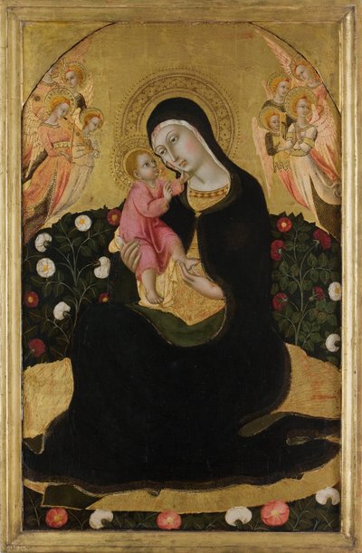 天使のいる聖母子と謙遜のマドンナ、15世紀半ば。 作： Sano di Pietro