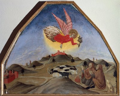 羊飼いたちへのアナウンスメント（Sano di Pietro（1406-1481）作 作： Sano di also Ansano di Pietro di Mencio Pietro