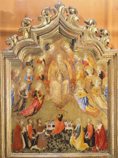 サノ・ディ・ピエトロ（1406-1481）作「聖母被昇天」上段のディテール 作： Sano di also Ansano di Pietro di Mencio Pietro
