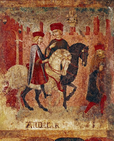 詳細な税務調査官。サノ・ディ・ピエトロ(1406-1481)によるビッチャーナ(シエナ市の会計簿の表紙)を飾る木画(15世紀)イタリア、シエナ市スタト公文書館蔵 作： Sano di also Ansano di Pietro di Mencio Pietro