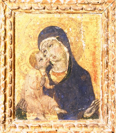 サノ・ディ・ピエトロ（1406-1481）の「子連れの聖母」 15世紀後半 作： Sano di also Ansano di Pietro di Mencio Pietro