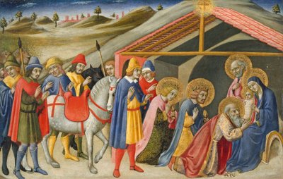 東方の三博士、1470年頃（テンペラと木の上の金） 作： Sano di also Ansano di Pietro di Mencio Pietro