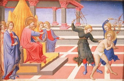 聖ジェロームの鞭打ち 作： Sano di also Ansano di Pietro di Mencio Pietro