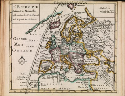 国立図書館の地図コレクションより。この地図は1690年から1708年に発行されたもので、ヨーロッパが 作： Sanson chez Mortier