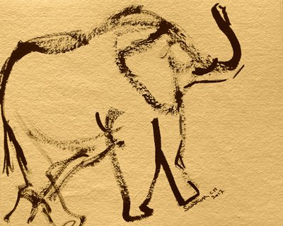 抽象的な象の素描 作： 