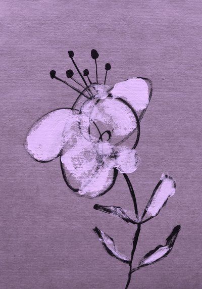 抽象的な紫色の花 作： 