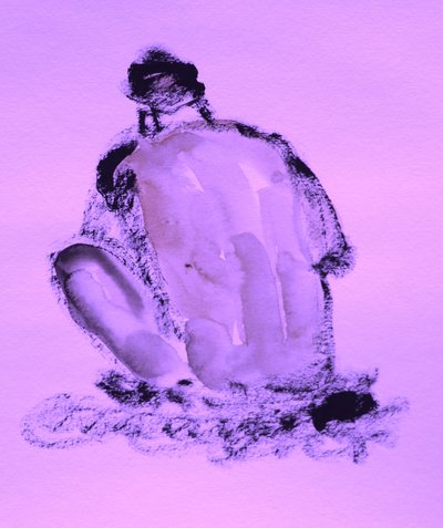 瞑想的な紫のヌード 作： Santhosh ch