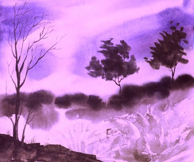 幻想的な紫の風景 作： Santhosh ch