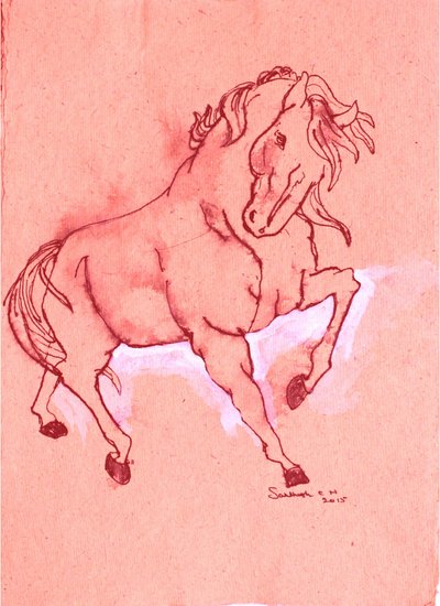 威風堂々とした赤い種馬 作： Santhosh ch
