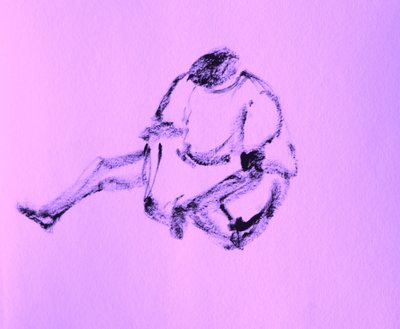 座った人物のデッサン 作： Santhosh ch