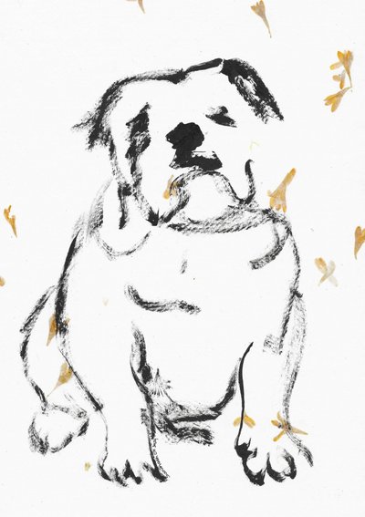 愛らしい子犬のスケッチ 作： 