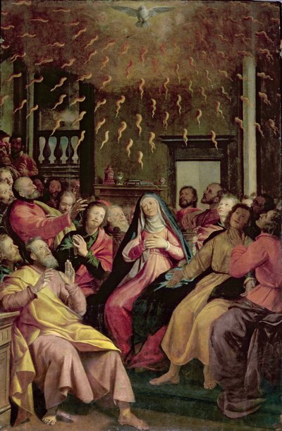 ペンテコステ、1598年頃 作： Santi di Tito