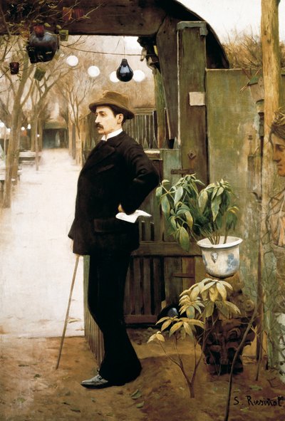 「画家ミゲル・ユトリロ（1862-1934）のパリ滞在中の肖像」 サンティアゴ・ルシノール・イ・プラッツ（1861-1931）の絵画 1891年 作： Santiago Rusinol i Prats