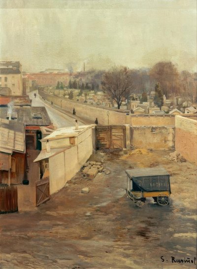 モンマルトル墓地の眺め 作： Santiago Rusiñol
