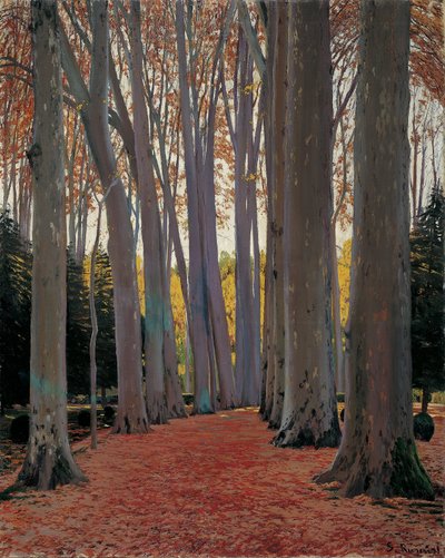 プレーンツリーのアベニュー 作： Santiago Rusiñol