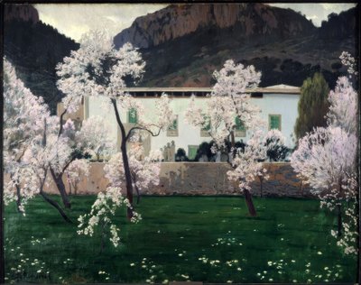 花咲くアーモンドの木 作： Santiago Rusiñol